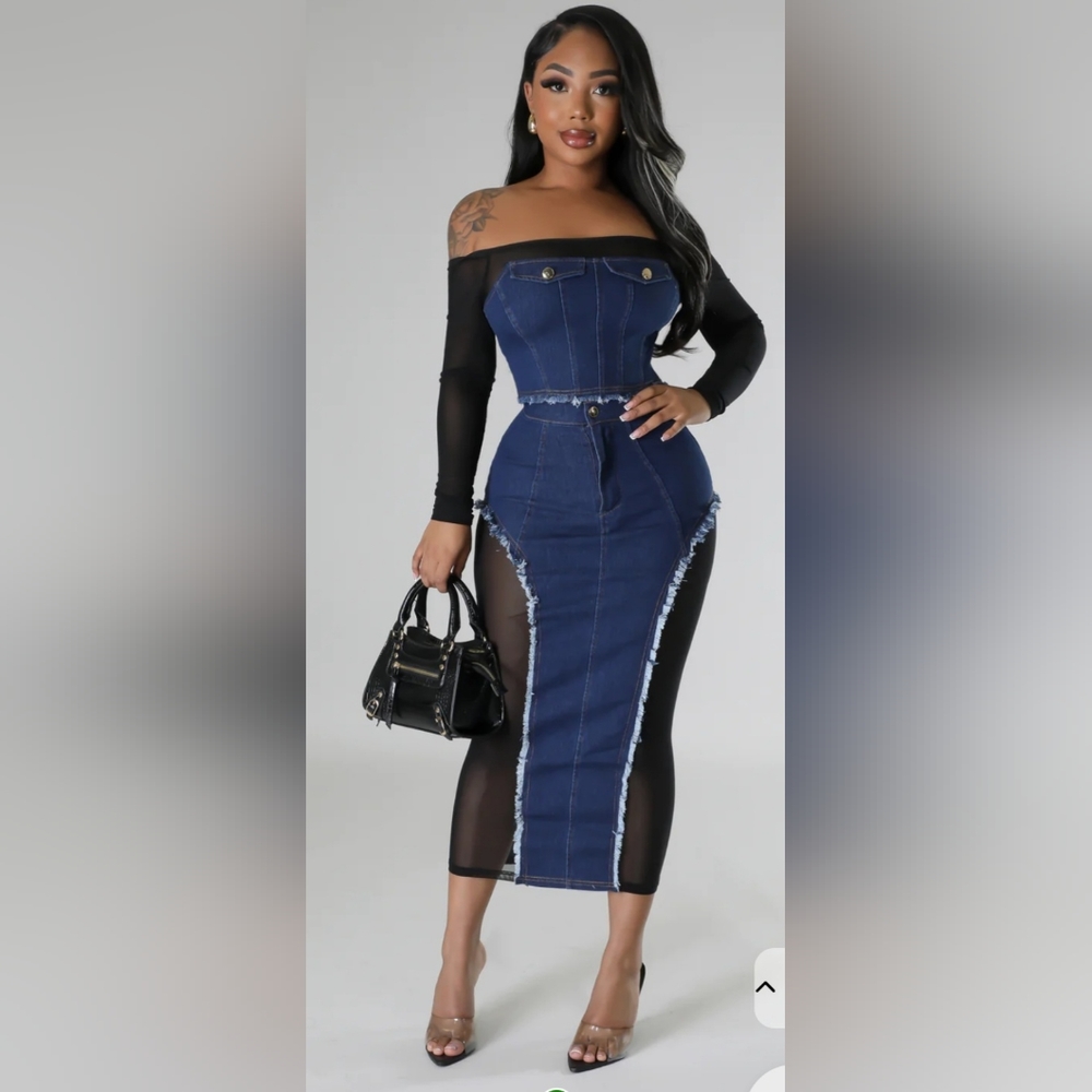 Jean Skirt Set